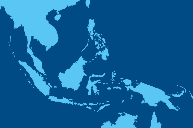 Map of Southeast Asia and South Asia